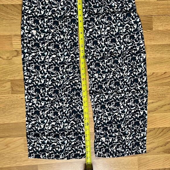 Club Monaco Womens Wide Legged long Pants Black Mix Noir Abstract Pattern Size 0 - Picture 2 of 13